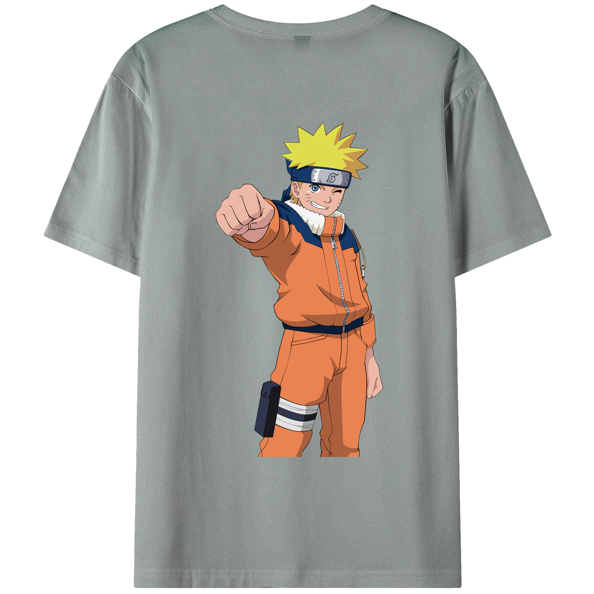 （画像用） NARUTO -ナルト- うずまき ナルト Uzumaki Naruto 綿100％ メンズ半袖Tシャツ（バックプリント） 通気性